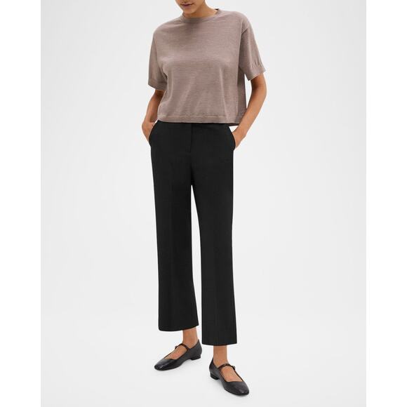 Theory High-Waist Straight-Leg Pant in Good Wool - 0 - Picture 2 of 6